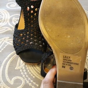 POP Lilly wedge sandles - Black